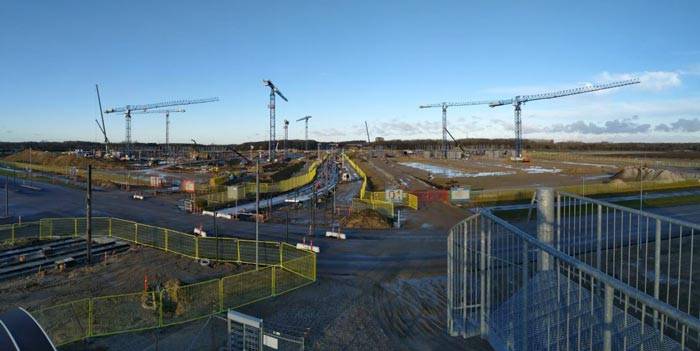 Panoramica del cantiere Odense University Hospital