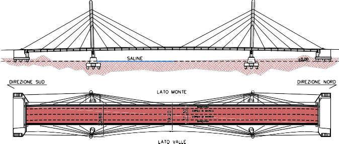 Prospetto longitudinale e planimetria generale del ponte Filomena Delli Castelli