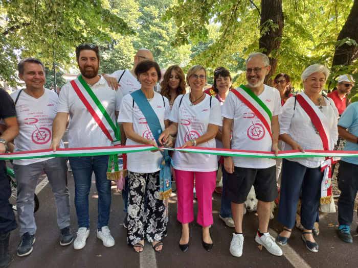 cerimonia di inaugurazione pista ciclabile che collega Milano all'Idroscalo