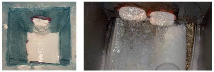 Effetto dell’intasamento dei drenaggi in galleria per la precipitazione del carbonato di calcio dopo 1 anno dalla posa del rivestimento definitivo e delle canalizzazioni